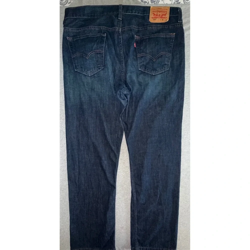 Levi 569 Men Loose Fit Straight Leg Dark Wash Jeans Size 36x34 Buttery Soft Feel